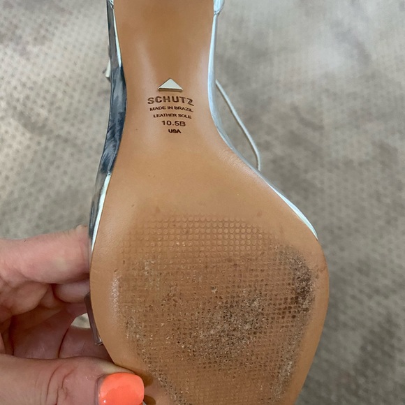 Schutz Cady Lee sz 10.5 silver heels - Picture 3 of 4